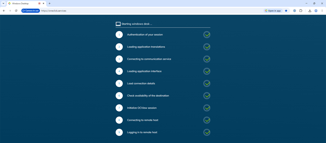 Numbered startup steps 1 to 9 when starting the remote system
