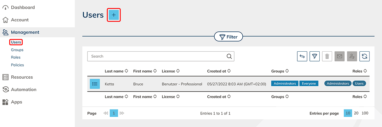 Users | oneclick™ Knowledge Base
