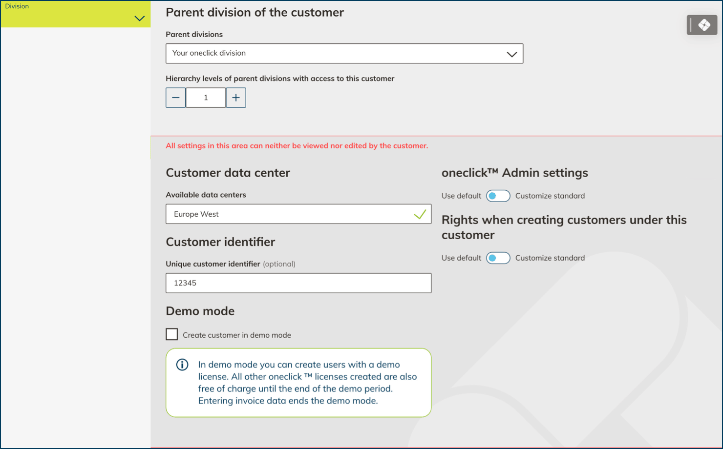 Create customers | oneclick™ Knowledge Base