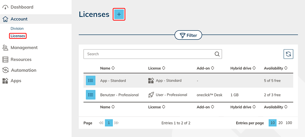 Marketplace License / Customer admin | oneclick™ Knowledge Base