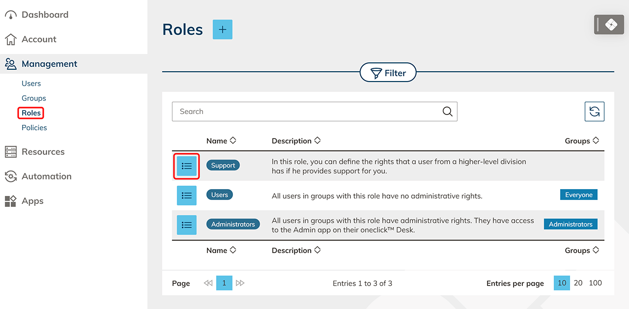 oneclick™ support rights | oneclick™ Knowledge Base