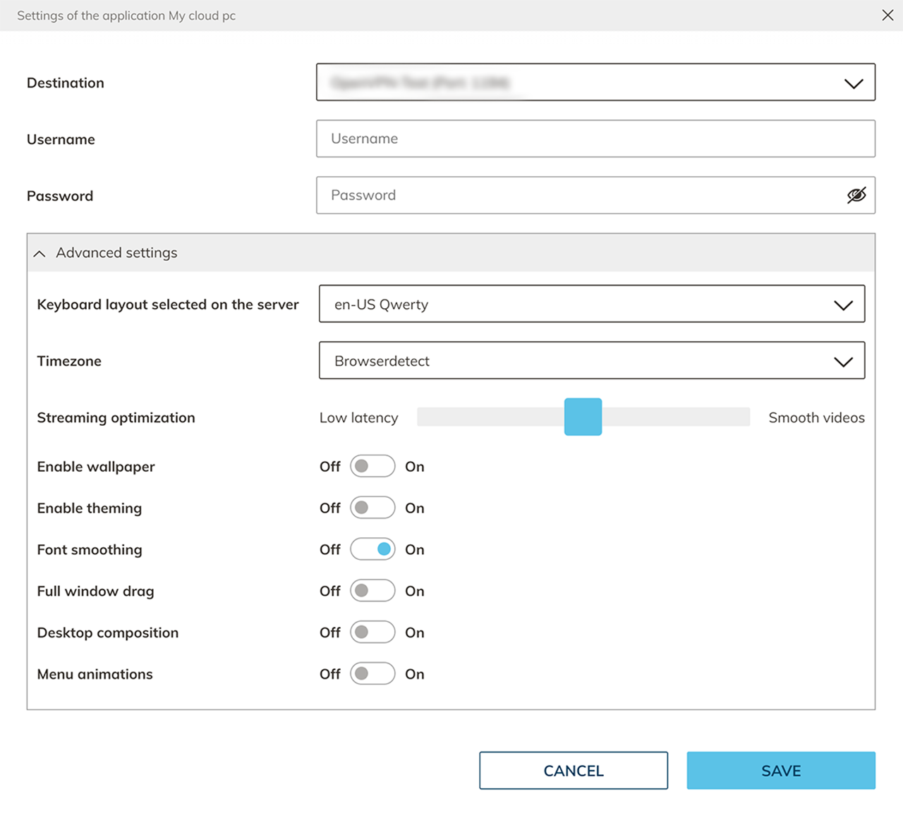 Controls on app tiles (e.g. switch VM on/on, change keyboardlayout